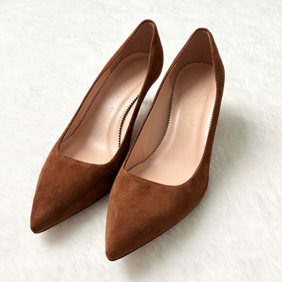 J Crew Colette Pumps in Brown Suede Classic Mid Heel Size 7 workwear office - Picture 3 of 9